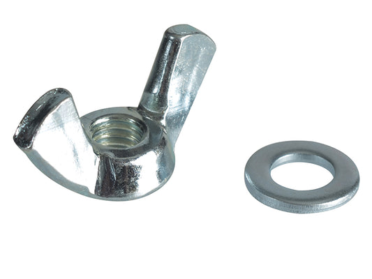 ForgeFix Wing Nut & Washers ZP M6 Forge Pack 10 FORFPWING6