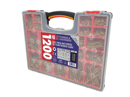ForgeFix Organiser Pro Multi-Purpose Wood Screw Kit, 1200 Piece FORMPS1200Y