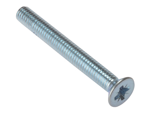 ForgeFix Machine Screw Pozi Compatible CSK ZP M6 x 30mm Bag 25 FORMSCSK630M