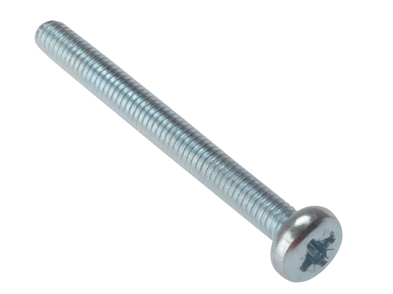 ForgeFix Machine Screw Pozi Compatible Pan Head ZP M4 x 40mm Bag 25 FORMSPH440M