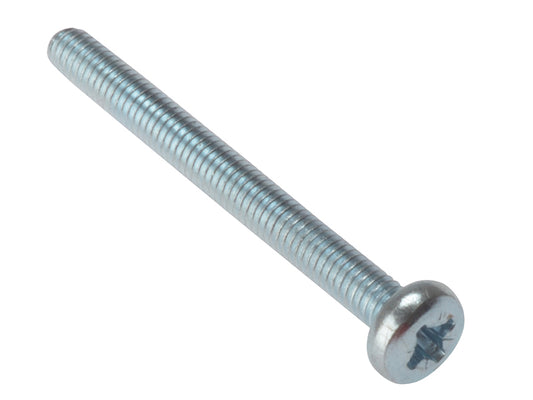 ForgeFix Machine Screw Pozi Compatible Pan Head ZP M5 x 50mm Bag 25 FORMSPH550M