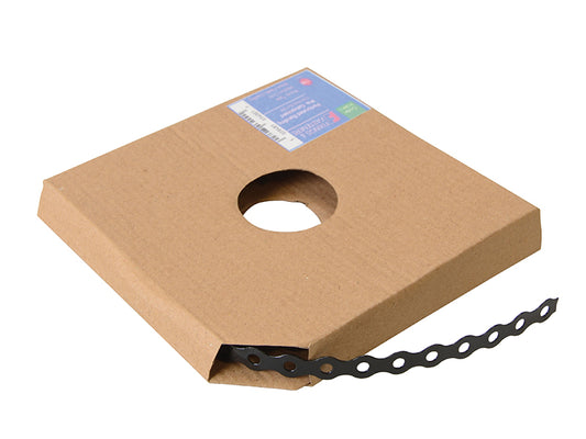 ForgeFix Black Plastic Coated Pre-Galvanised Band 12mm x 0.8 x 10m Box 1 FORPCBB12