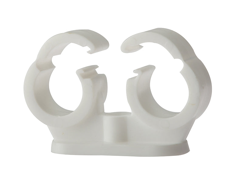 ForgeFix Pipe Clip Double Cliplock 22mm Box 50 FORPCDC22