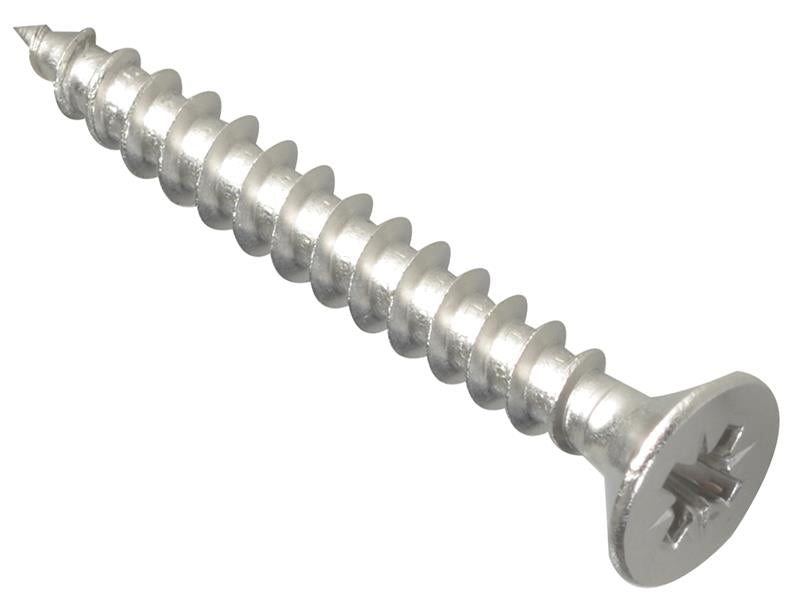 ForgeFix Multi-Purpose Pozi Compatible Screw CSK ST S/Steel 5.0 x 40mm Box 200 FORPOZI540S