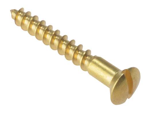 ForgeFix Wood Screw Slotted Raised Head ST Solid Brass 1.1/2in x 8 Box 200 FORRAH1128BR
