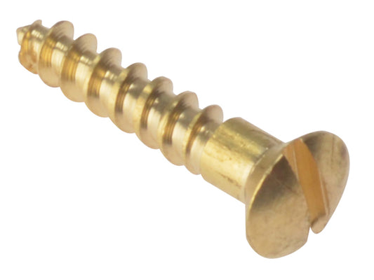 ForgeFix Wood Screw Slotted Raised Head ST Solid Brass 5/8in x 6 Box 200 FORRAH586BR
