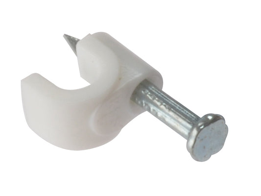 ForgeFix Cable Clip Round White 6-7mm Box 100 FORRCC67W