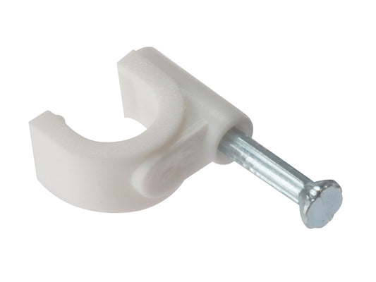 ForgeFix Cable Clip Round White 7-8mm Box 100 FORRCC78W