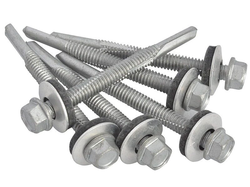 ForgeFix TechFast Hex Head Roofing Screw Self-Drill Heavy Section 5.5 x 60mm Pack 50 FORTFHH5560