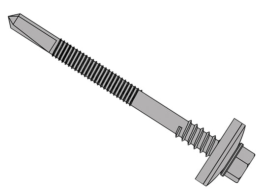 ForgeFix TechFast Composite Panels to Steel Hex Screw No.5 Tip 5.5 x 125mm Box 100 FORTFHW5125H