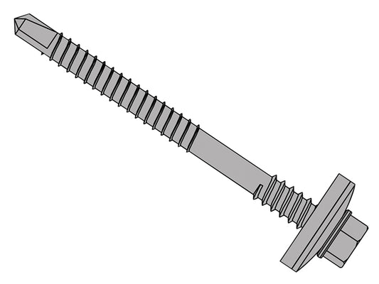 ForgeFix TechFast Composite Panels to Steel Hex Screw No.3 Tip 5.5 x 150mm Box 100 FORTFHW5150L