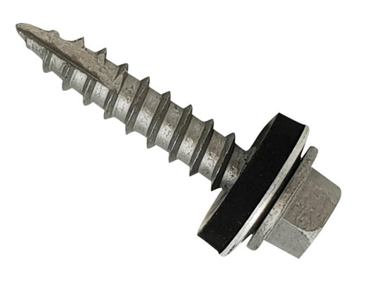 ForgeFix TechFast Metal Roofing to Timber Hex Screw T17 Gash Point 6.3 x 32mm Box 100 FORTFHWP6332
