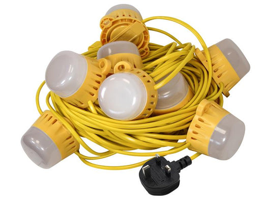 Faithfull 240V Power Plus Festoon Lights 10 LED Bulbs 22m FPPSLFEST22