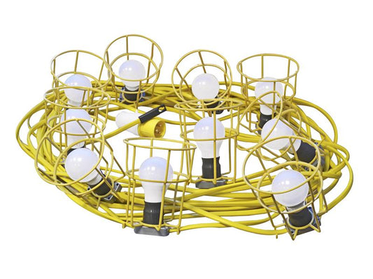Faithfull Power Plus Festoon Lights 10 ES Bulbs 110V 22m FPPSLFESTOON