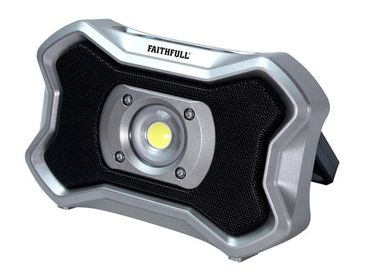 Faithfull Power Plus Rechargeable Work Light with Speaker 20W FPPSLFF20BS