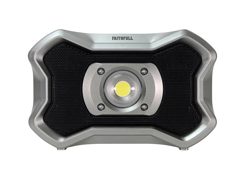 Faithfull Power Plus Rechargeable Work Light with Speaker 20W FPPSLFF20BS