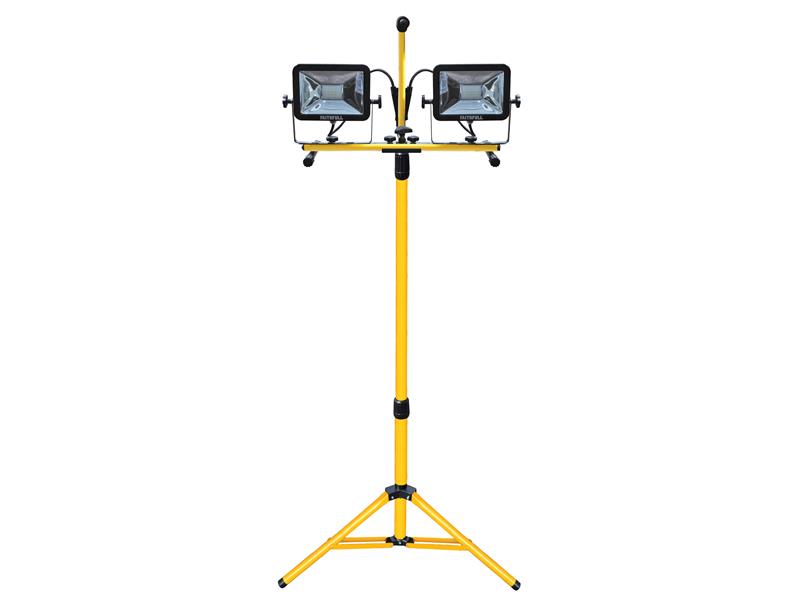 Faithfull Power Plus FPPSLLED40V SMD LED Twin Head Tripod Site Light 40W 2 x 1800 Lumens 240V