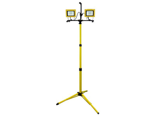 Faithfull Power Plus SMD LED Twin Tripod Site Light 60W 2 x 2700 Lumens 240V FPPSLLED60V