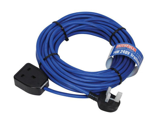 Faithfull Trailing Lead 240V 13A 1.5mm Cable 14m Heavy Duty Rubber FPPTL14M