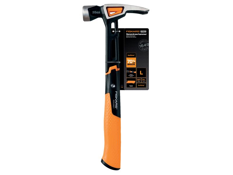 Fiskars IsoCore General Use Nail Hammer 570g 20oz SoftGrip Handle FSK1020214