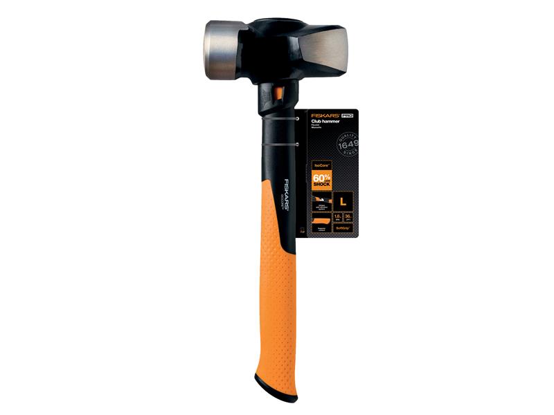 Fiskars IsoCore Club Hammer 1.8kg 4 lb Extra Large Dia Driving Head FSK1020218