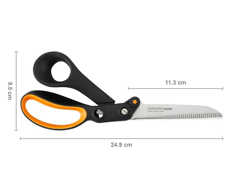 Fiskars Amplify Scissors 24cm Stainless Steel Blade Soft Grip Handle FSK1020223