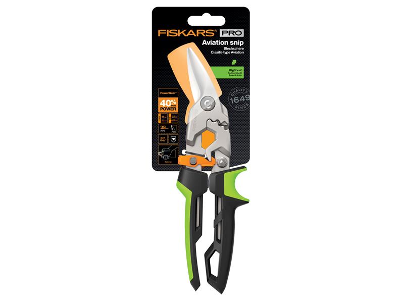 Fiskars Steel Cutting Aviation Snips Right Cut 250mm 10in FSK1027208
