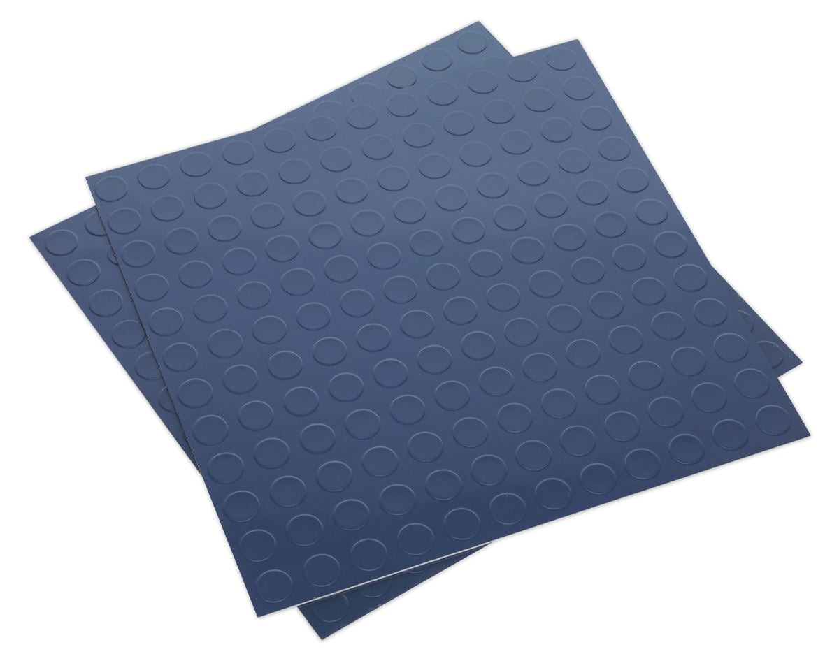 Sealey Vinyl Floor Tile with Peel & Stick Backing - Blue Coin Pack of 16 FT2B