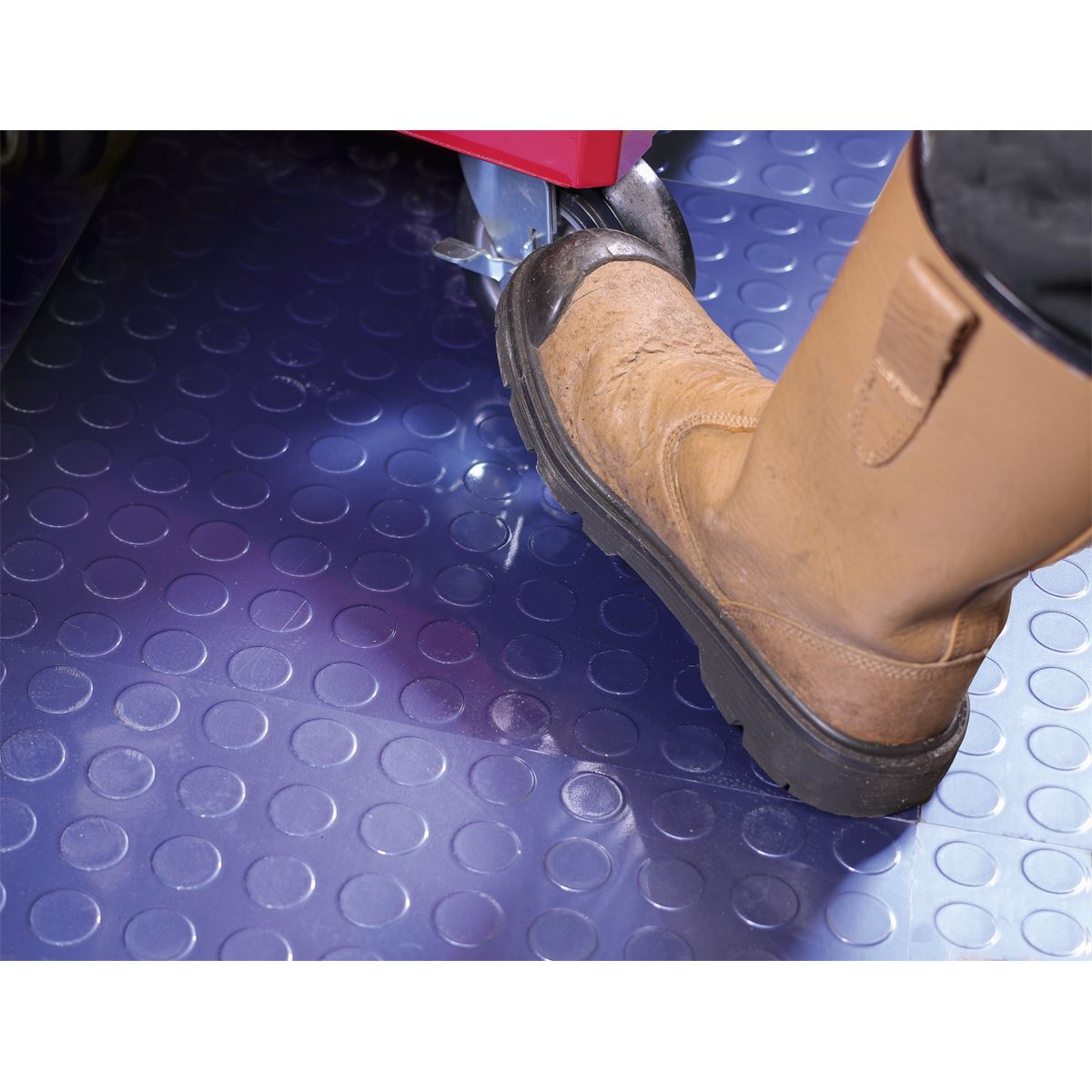 Sealey Vinyl Floor Tile with Peel & Stick Backing - Blue Coin Pack of 16 FT2B