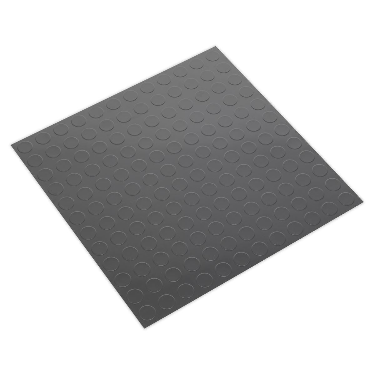 Sealey Vinyl Floor Tile with Peel & Stick Backing - Silver Coin Pack of 16 FT2S