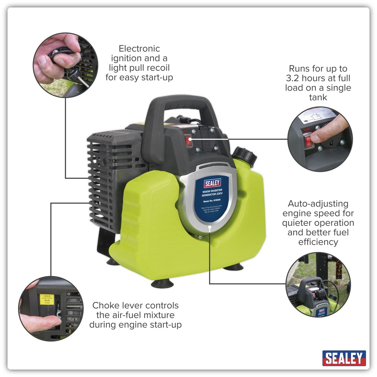 Sealey Generator Inverter 1000W 230V G1000I
