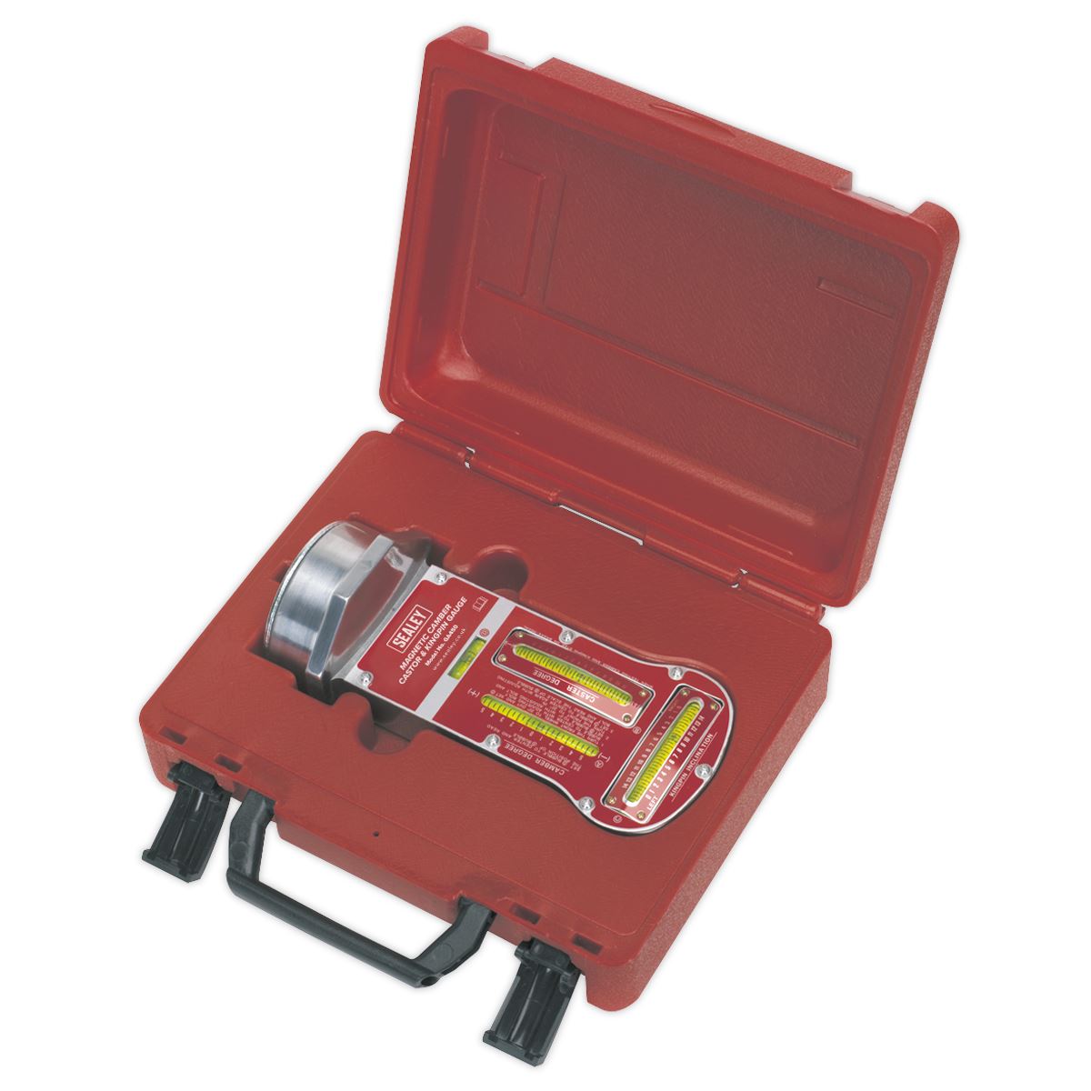 Sealey Magnetic Castor Camber & Kingpin Angle Gauge In Storage Case GA450