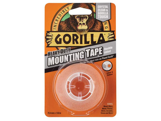 Gorilla Glue Gorilla Heavy-Duty Mounting Tape 25.4mm x 1.52m Crystal Clear GRGGTHDDSMT