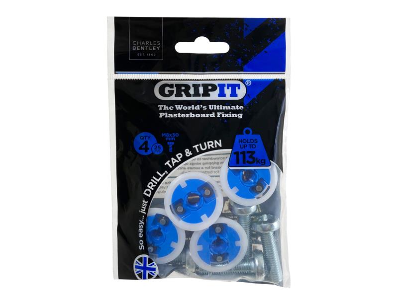 Gripit Blue Plasterboard Fixings 25mm (Pack 100) GRP25100