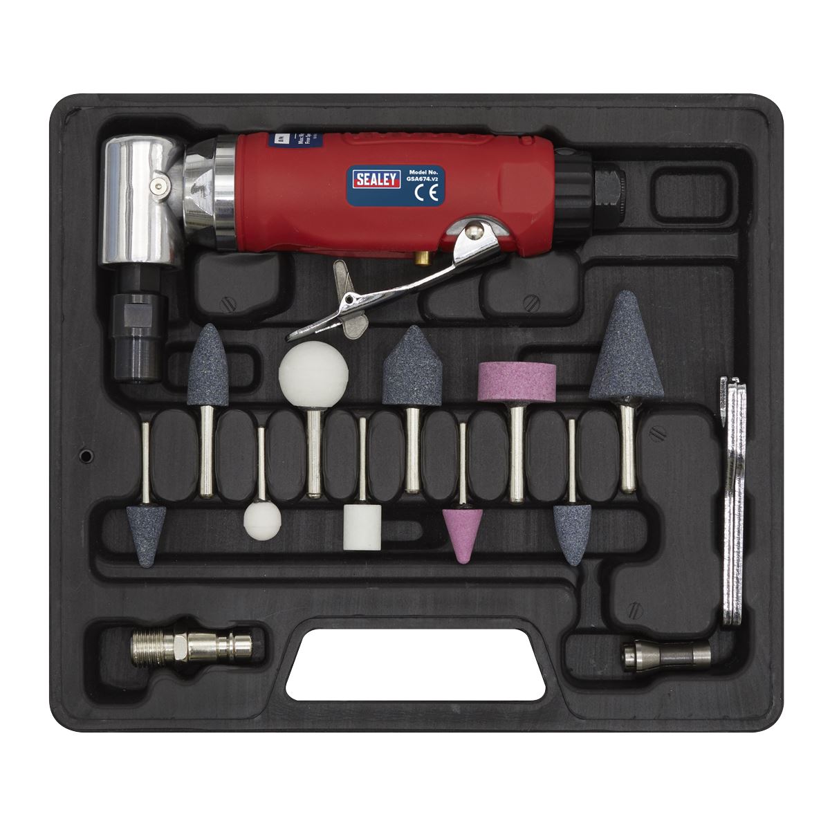 Sealey Air Die Grinder 90� Angle Kit 15pc GSA675