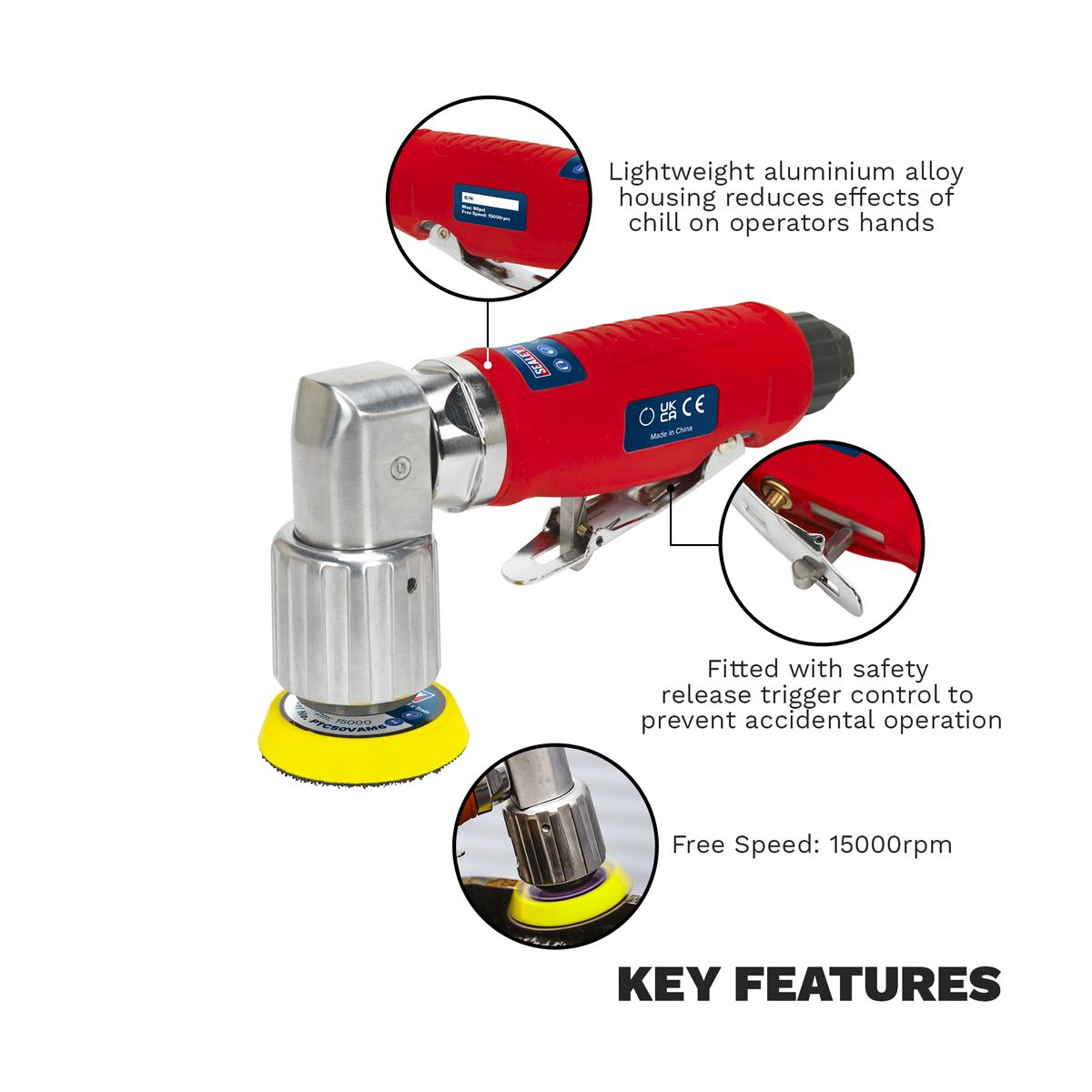 Sealey Air Orbital Sander �50mm GSA70