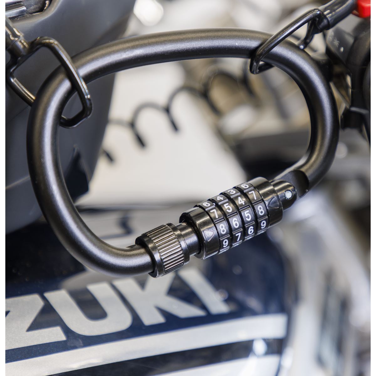 Sealey Motorcycle Helmet & Gear Lock With Cable 4 Digit Combination Lock HGL02