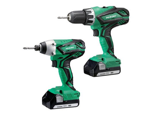 HiKOKI Twin Pack Combi Drill And Impact Driver 18V 2 x 1.5Ah Li-ion KC18DGLJAZ