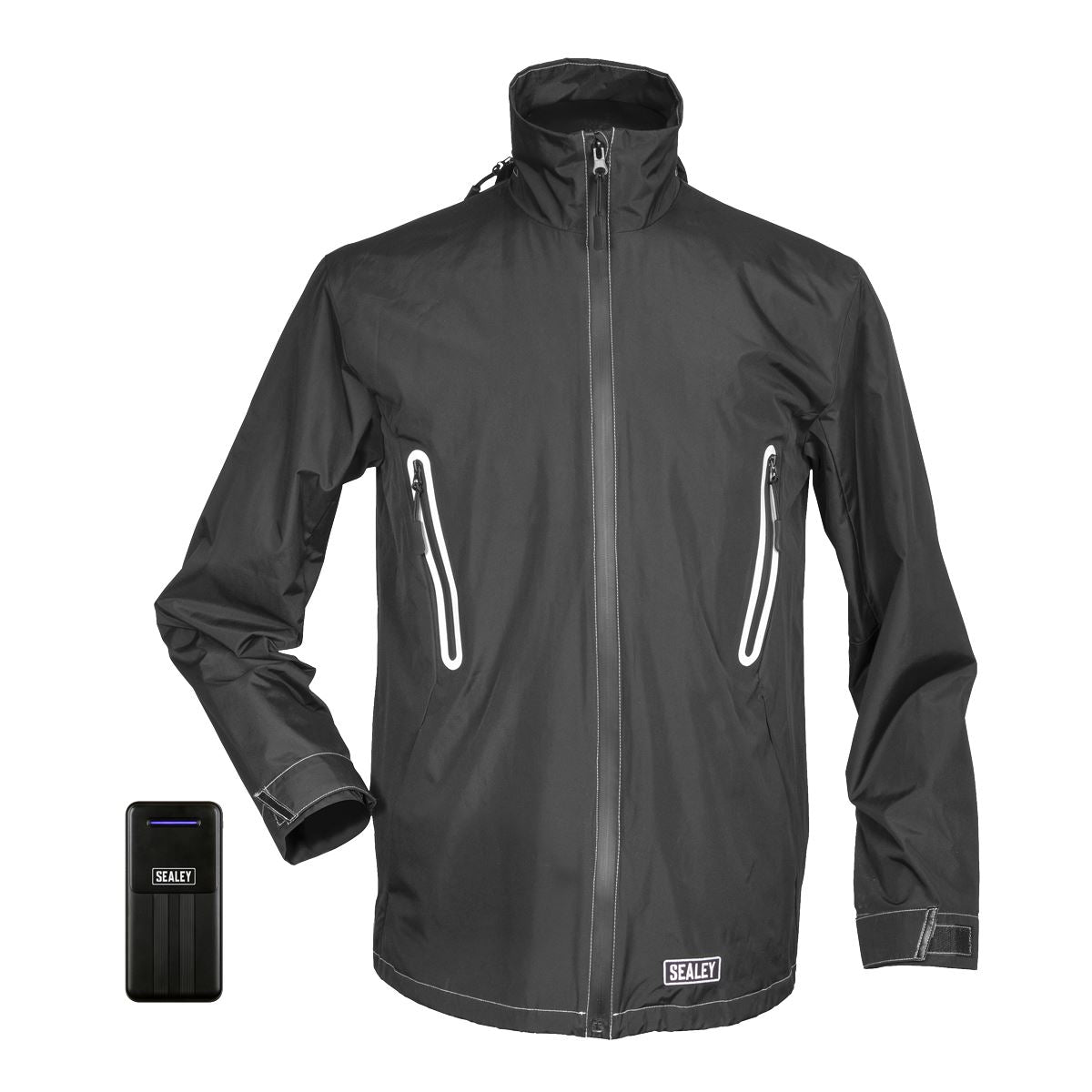 Sealey 5V Heated Rain Jacket Medium and Power Bank 20Ah Wind Resistant HJ06KIT