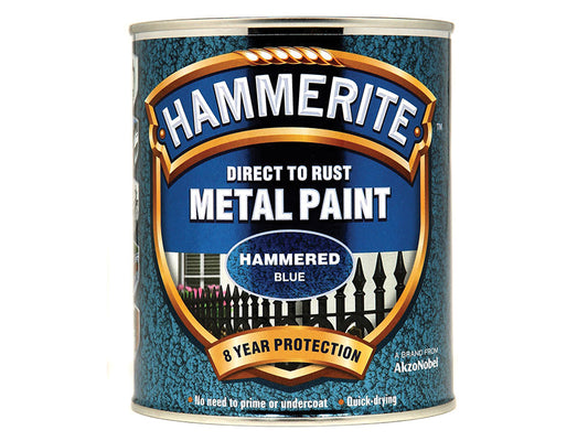Hammerite Direct to Rust Hammered Finish Metal Paint Blue 750ml HMMHFB750