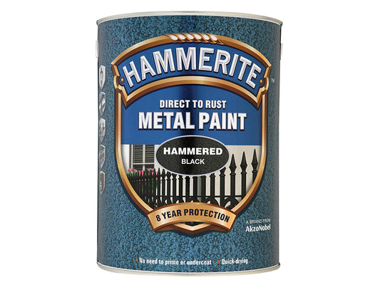 Hammerite Direct to Rust Hammered Finish Metal Paint Black 2.5 Litre HMMHFBL25L