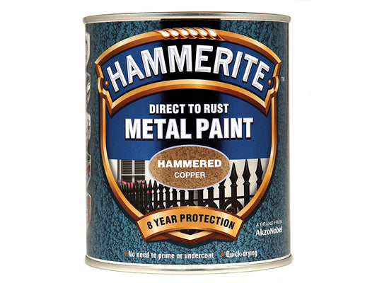 Hammerite Direct to Rust Hammered Finish Metal Paint Copper 750ml HMMHFCO750
