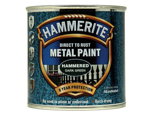 Hammerite Direct to Rust Hammered Finish Metal Paint Dark Green 250ml HMMHFDG250