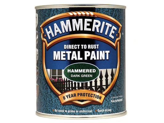 Hammerite Direct to Rust Hammered Finish Metal Paint Dark Green 750ml HMMHFDG750