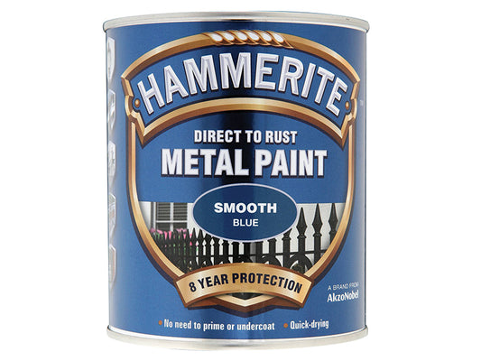 Hammerite Direct to Rust Smooth Finish Metal Paint Blue 750ml HMMSFB750