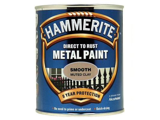 Hammerite Direct to Rust Smooth Finish Metal Paint Muted Clay 750ml HMMSFMC750