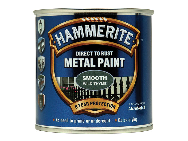 Hammerite Direct to Rust Smooth Finish Metal Paint Wild Thyme 250ml HMMSFWT250