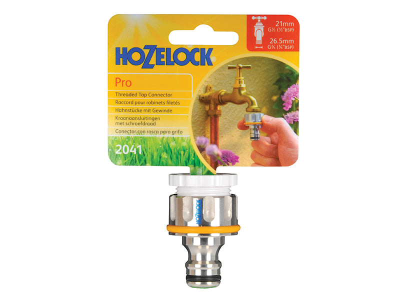 Hozelock 2041 Pro Metal Threaded Tap Connector 12.5-19mm (1/2-3/4in) HOZ2041