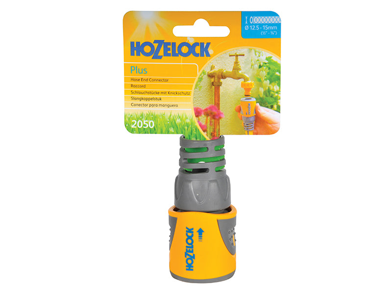 Hozelock 2050 Hose End Connector Plus for 12.5-15mm (1/2-5/8in) Hose HOZ2050