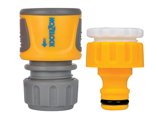 Hozelock 2071 Threaded Tap & Soft Touch Hose End Connector Set HOZ2071